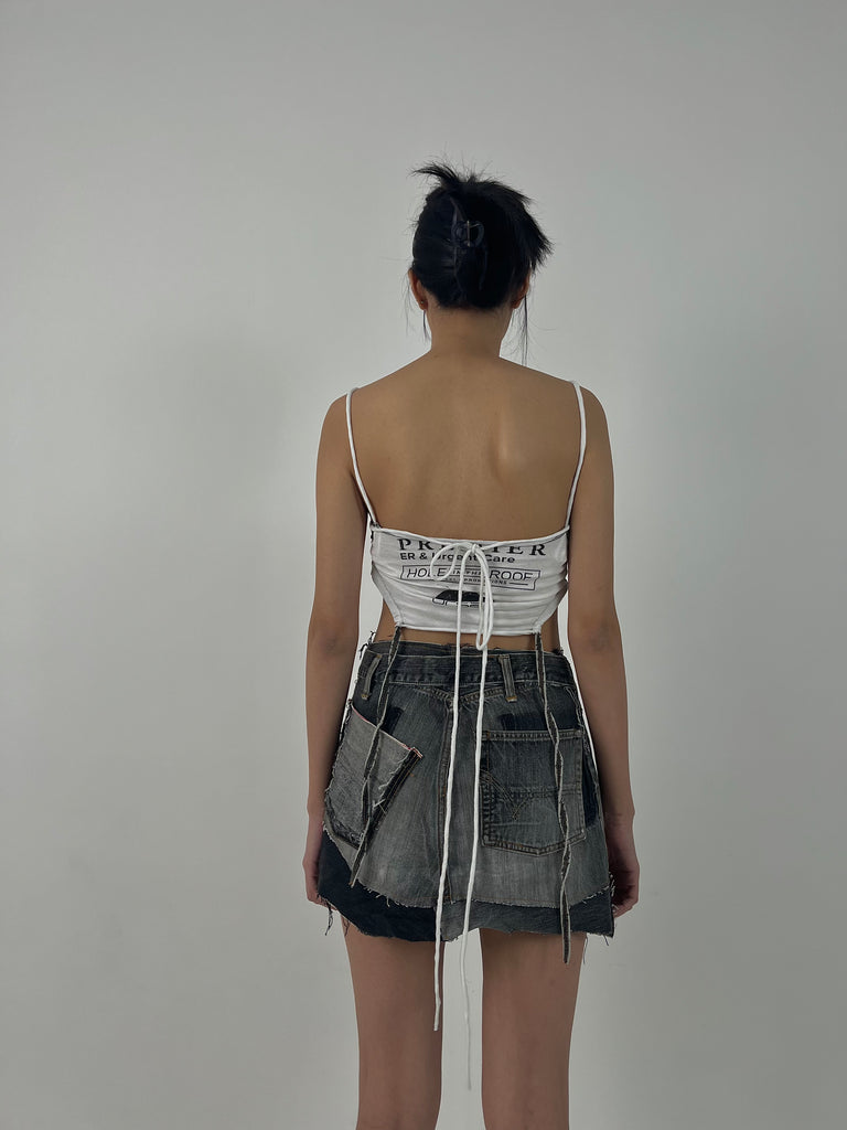 Denim Mini Skirt (Black) - X U E _ S