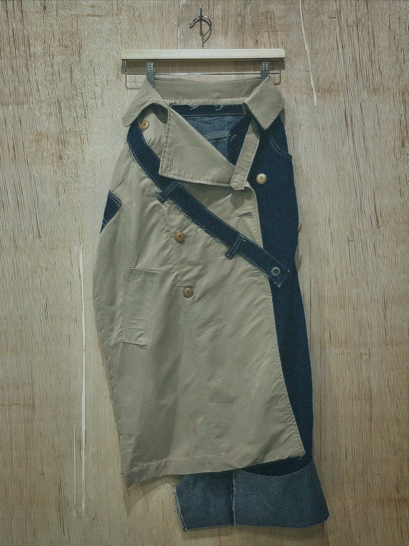 Deconstructed Trench Denim Skirt - X U E _ S