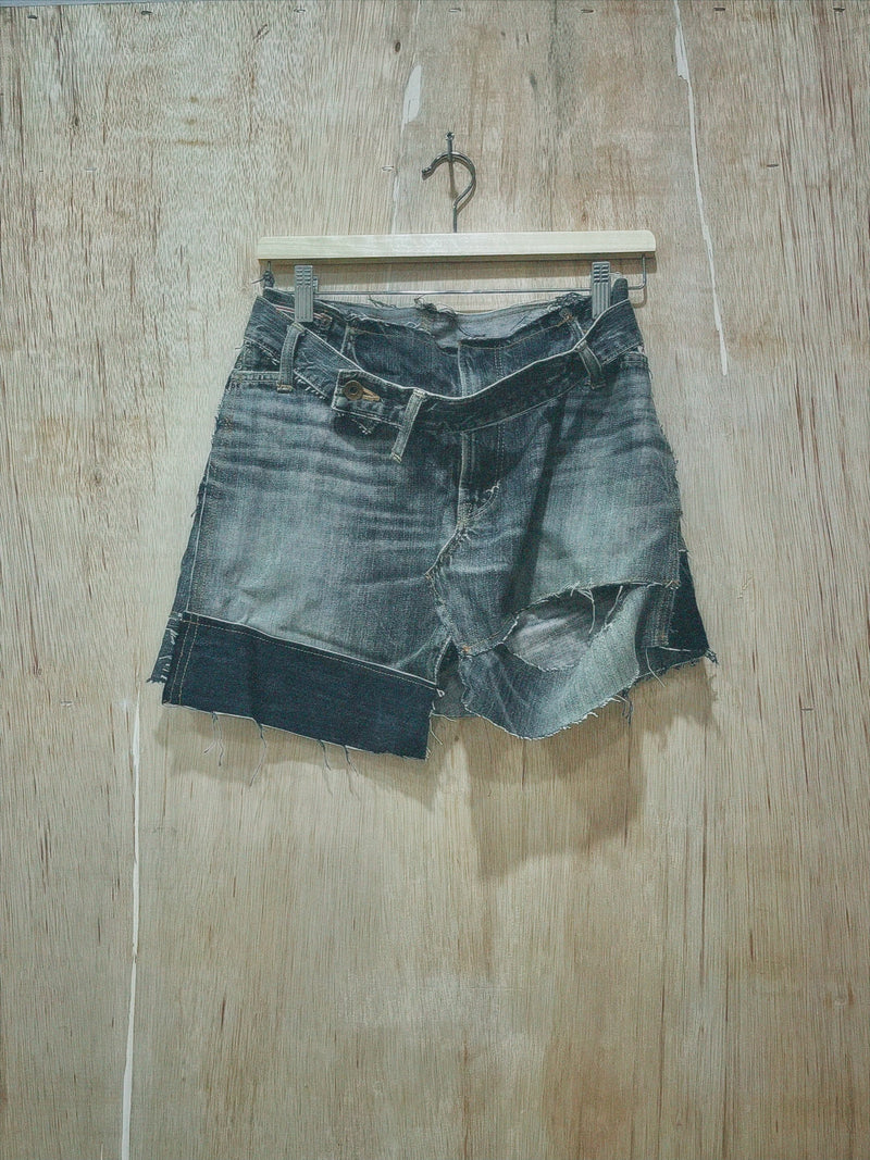 Denim Mini Skirt (Black) - X U E _ S