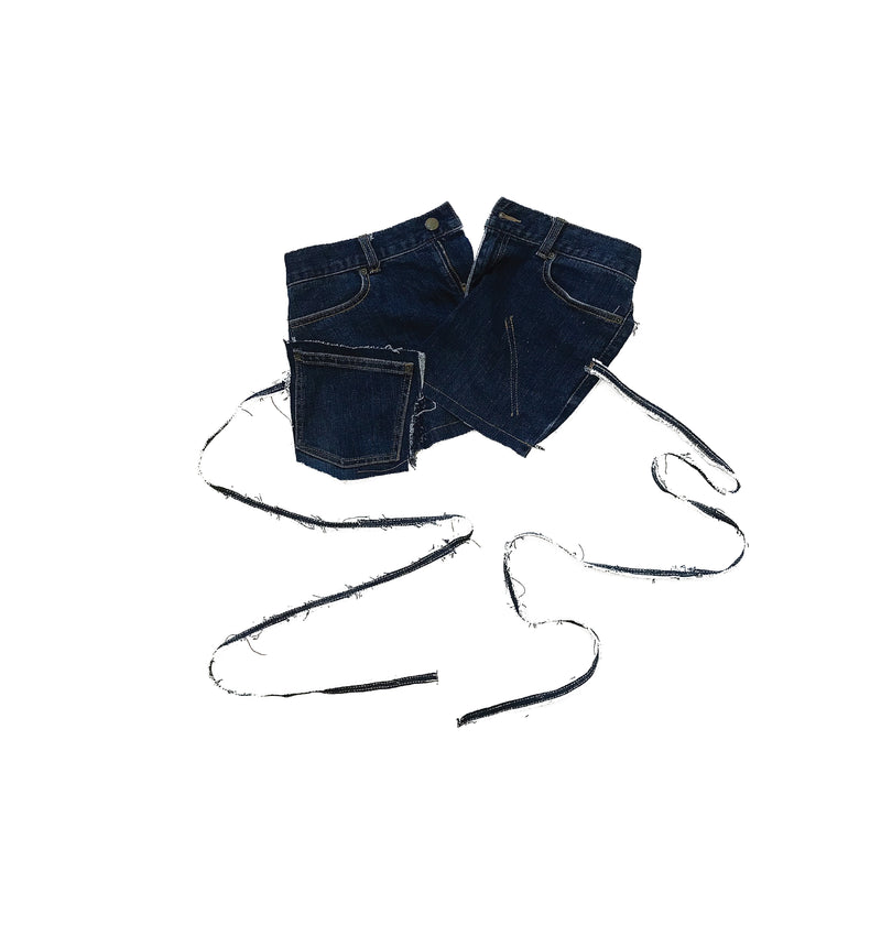 Reworked Denim Tube Top 002001009 - X U E _ S