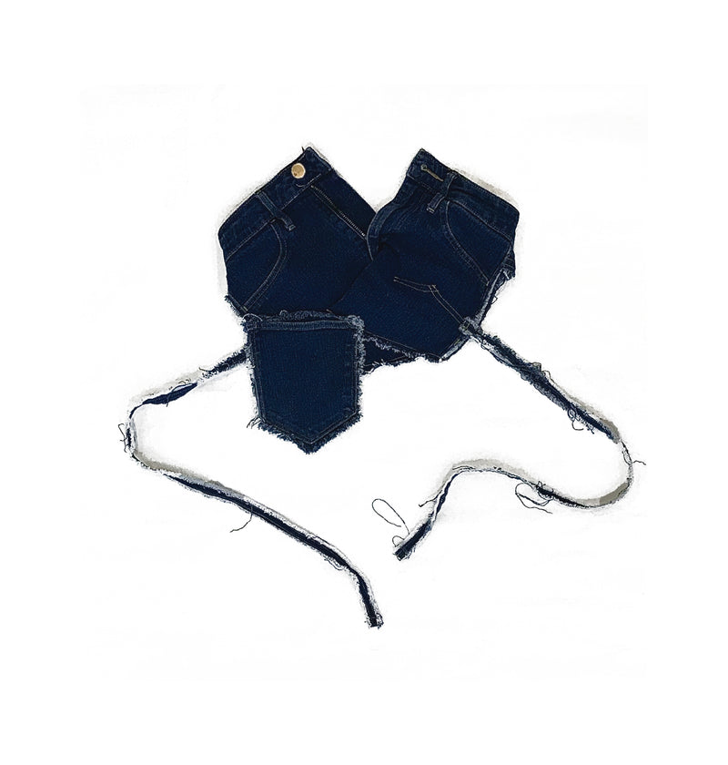 Reworked Denim Tube Top 002001001 - X U E _ S